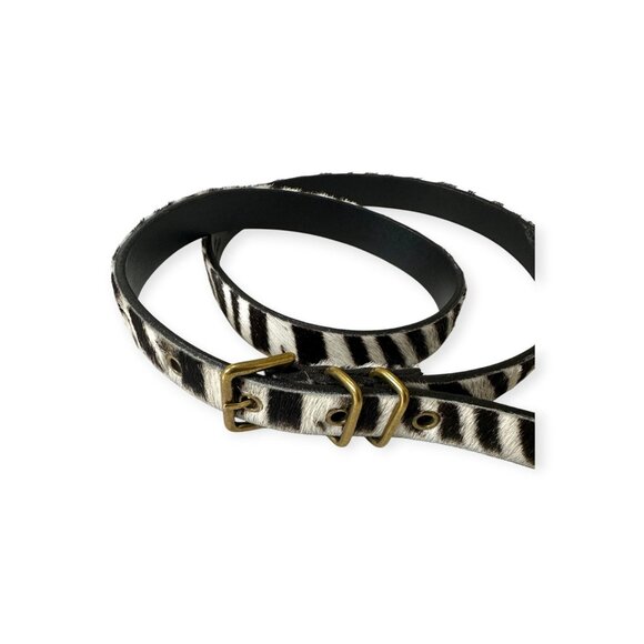 J.CREW Calf Hair Belt in Zebra Stripe, Size L, Never Used - Picture 3 of 9